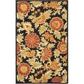 Safavieh 2 x 3 ft. Accent Country and Floral Blossom- Black and Multi Hand Hooked Rug BLM912A-2